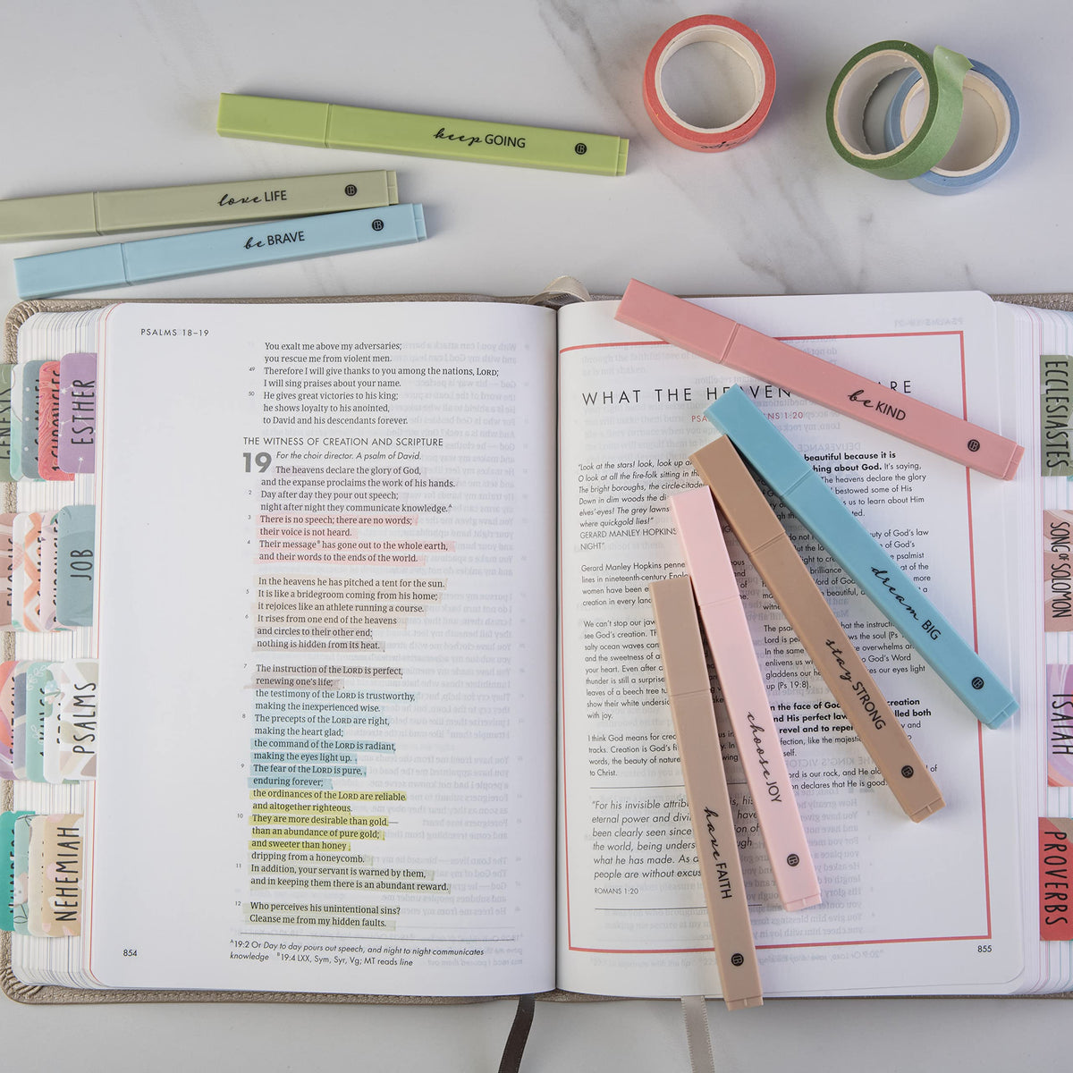 DIVERSEBEE Bible Highlighters with Soft Chisel Tip, No Bleed (Pastel)