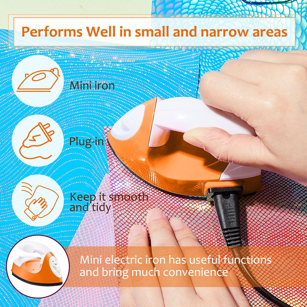 Honoson Mini Iron for Craft Small Iron on Patch Fuse Bead, Mint Green