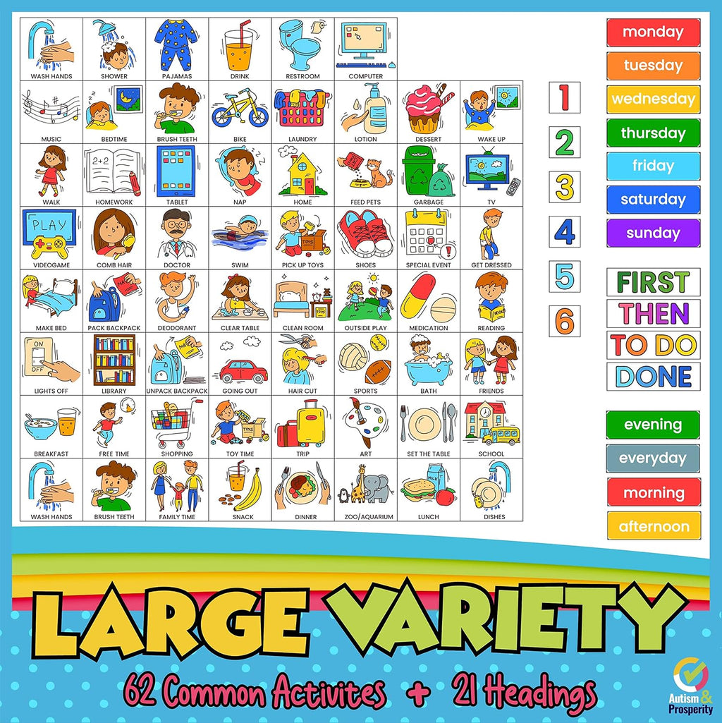 Autism & Prosperity Time Schedule Tasks - Autism Learning Materials, Special Education Autism Sensory Products, Sensory Toys for Kids with Autism, Visual Schedule for Kids with Autism Age 4 5 7 8 12