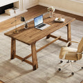 LITTLE TREE 63-Inch Solid Wood Student Desk, Rustic Brown