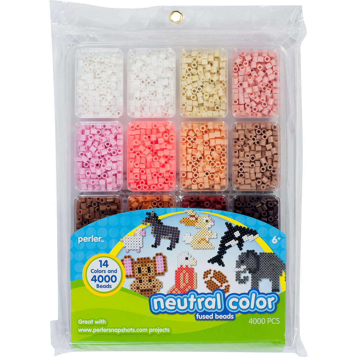Perler 17605 Assorted Fuse Beads Kit with Storage Tray and Pattern Book for Arts and Crafts, Multicolor, 4001pcs