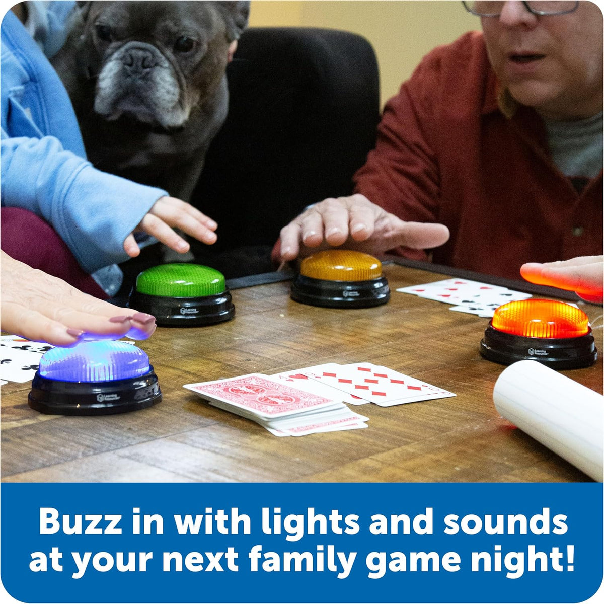 Learning Resources Lights & Sounds Answer Buzzers, Set of 4 (Ages 3+)