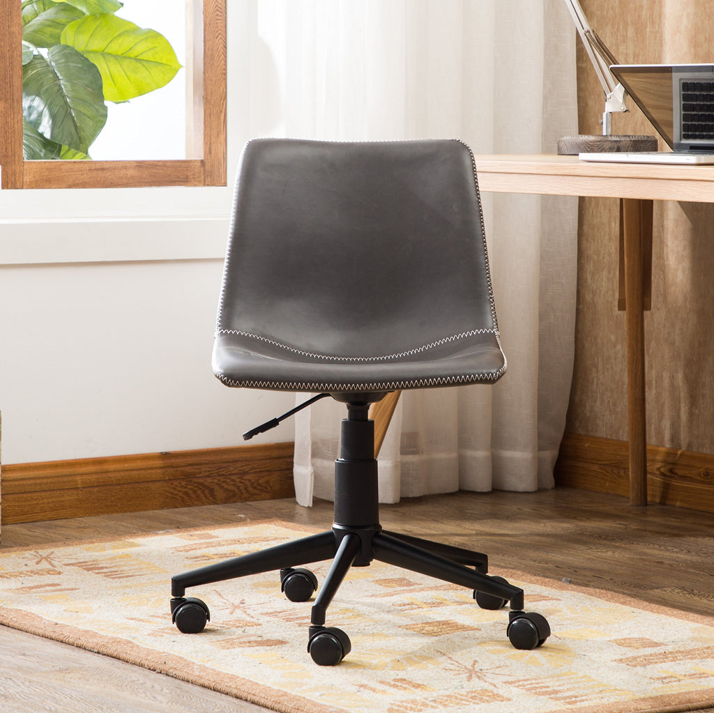 Roundhill Furniture Cesena Faux Leather 360 Swivel Air Lift Office Chair, Brown