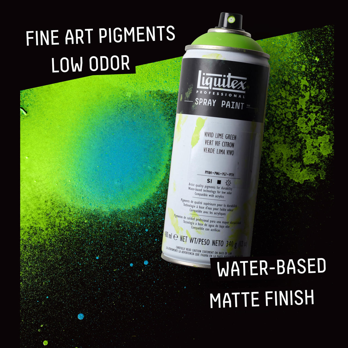 Liquitex Professional Acrylic Spray Paint – 12oz (400mL) | Matte, Low-Odor, ASTM D4236 Safe