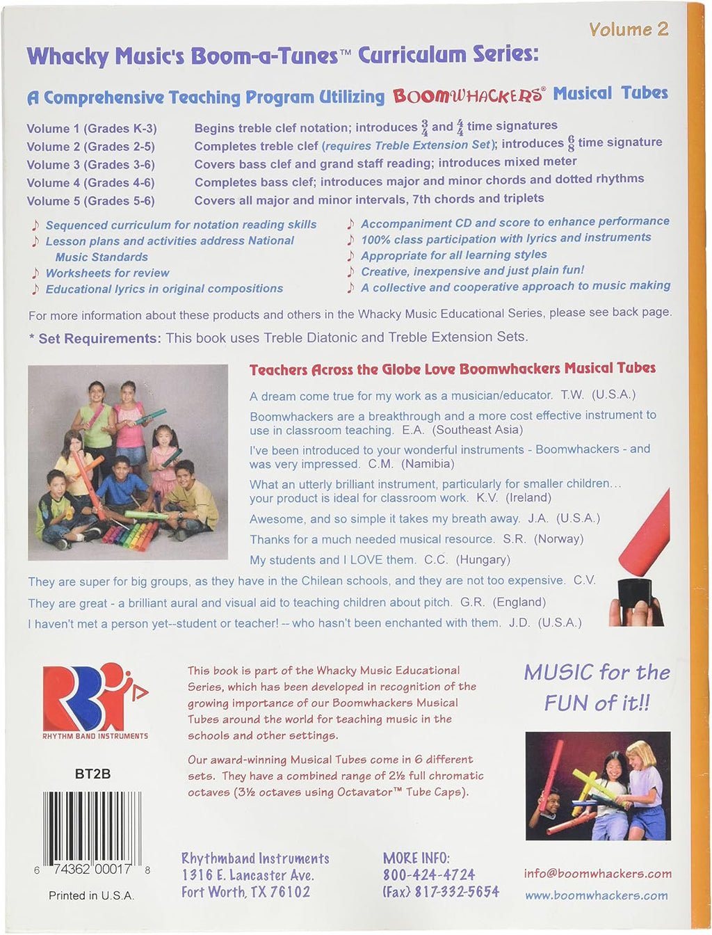Boomwhackers BT2B Boom-A-Tunes Curriculum CD Volume 2