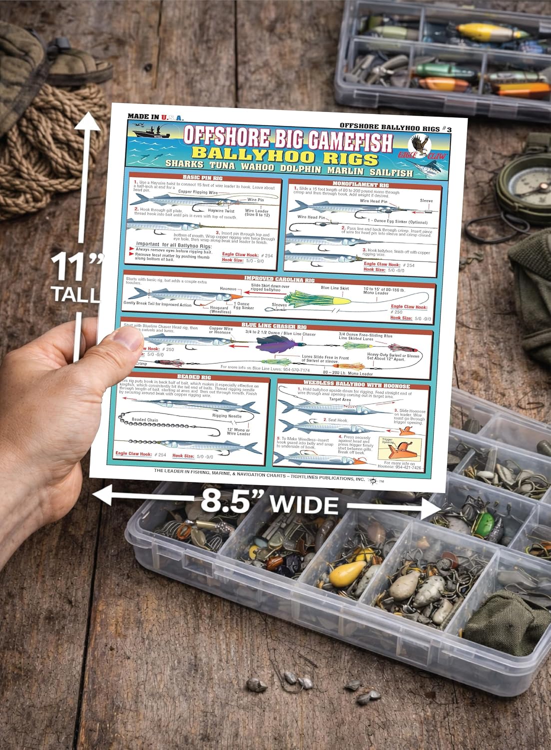Bait Rigging Chart Set: Freshwater, Saltwater & Big Game Rigs