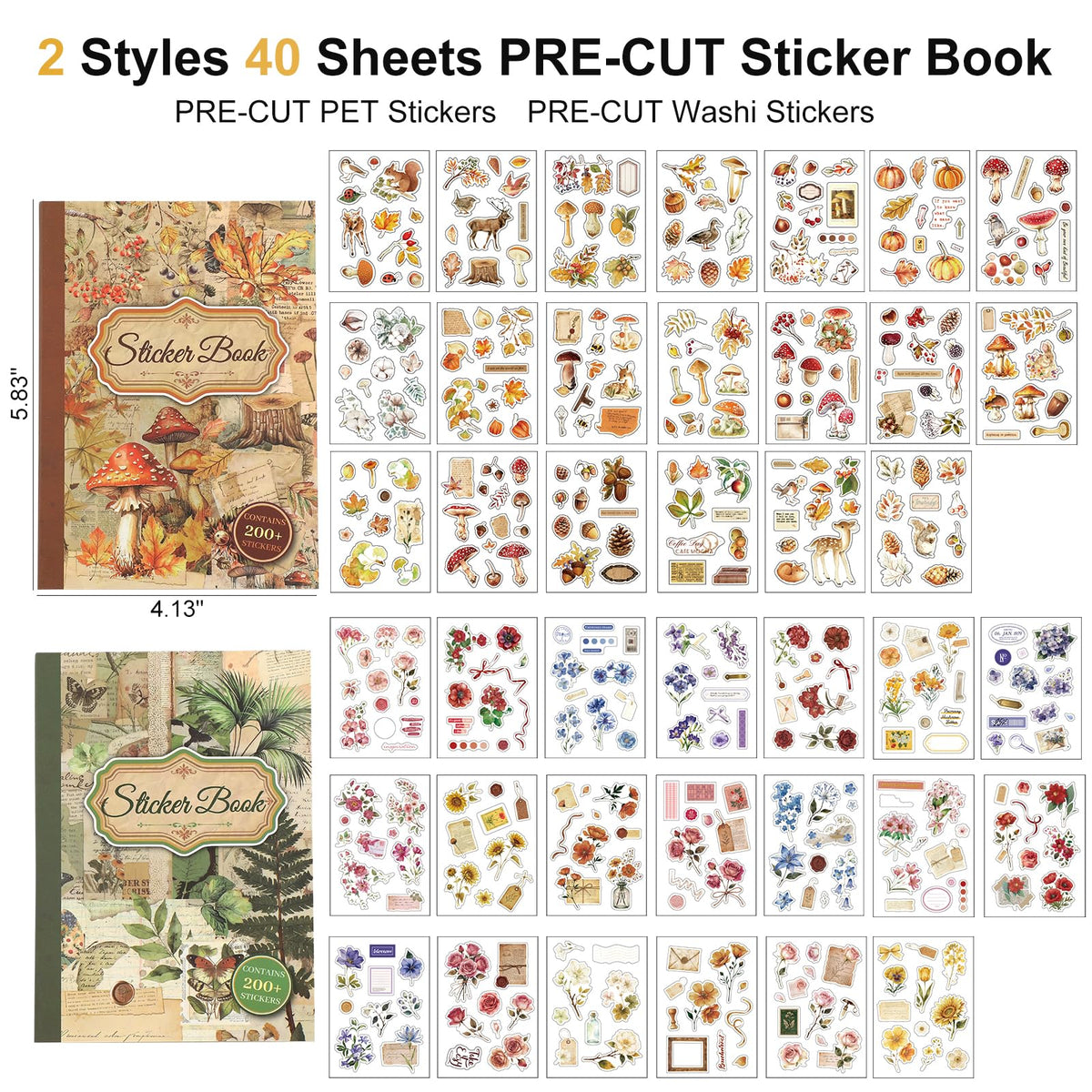 750 Pcs Stickers for Scrapbooking,Christmas Self-Adhesive Scrapbook Sticker
