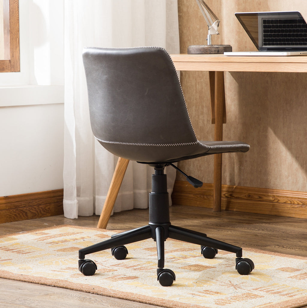 Roundhill Furniture Cesena Faux Leather 360 Swivel Air Lift Office Chair, Brown