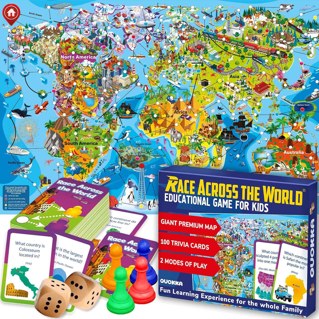 Quokka: Race Across the World — Educational Geography Board Game, Ages 8+ (2–8 Players)