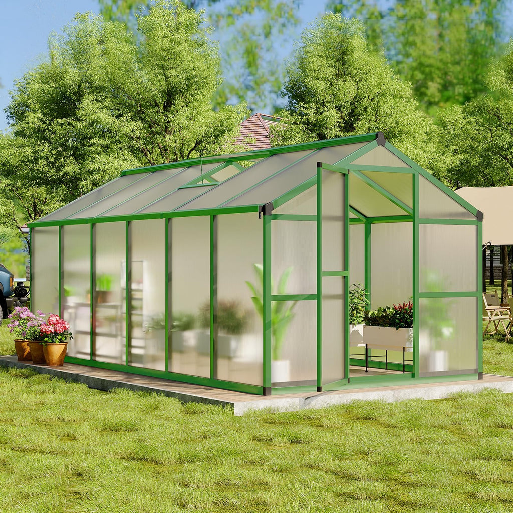 IDEALHOUSE Aluminum Polycarbonate Greenhouse (6×8 and 6×10 ft)