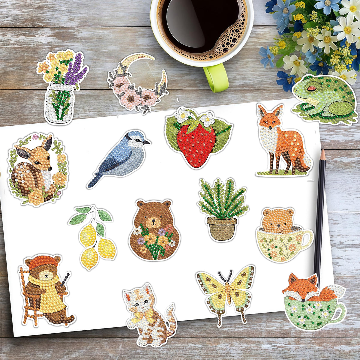 16 Pcs Ladybug Diamond Painting Magnets Kits Diamond Art Fridge Magnet Refrigerator Sticker Diamond Painting kit for Beginners Adults DIY Art Craft Gifts Home Decors
