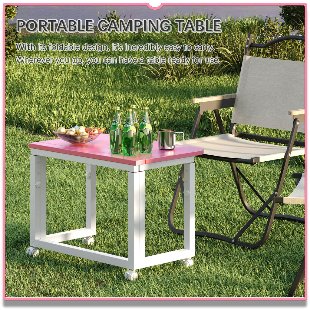 4NM 27.5-Inch Folding Student Desk with Wheels