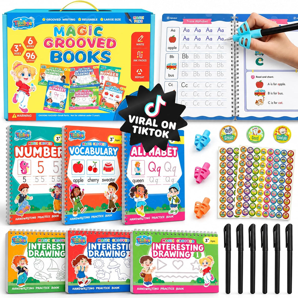 Magic Grooved Writing Practice for Kids, Reusable Grooved Workbook