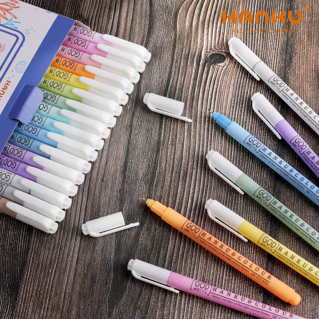 HANKU Colored Bible Pens, 8 Pack 0.38mm Fine Point Pen No Bleed Through