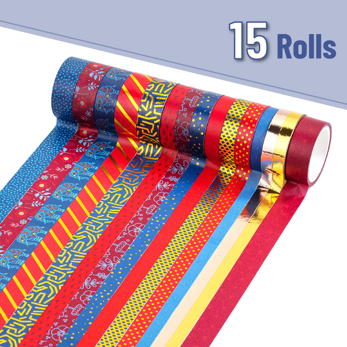 Mr. Pen- Washi Tape Set, 21 Rolls, Assorted Sizes, Floral