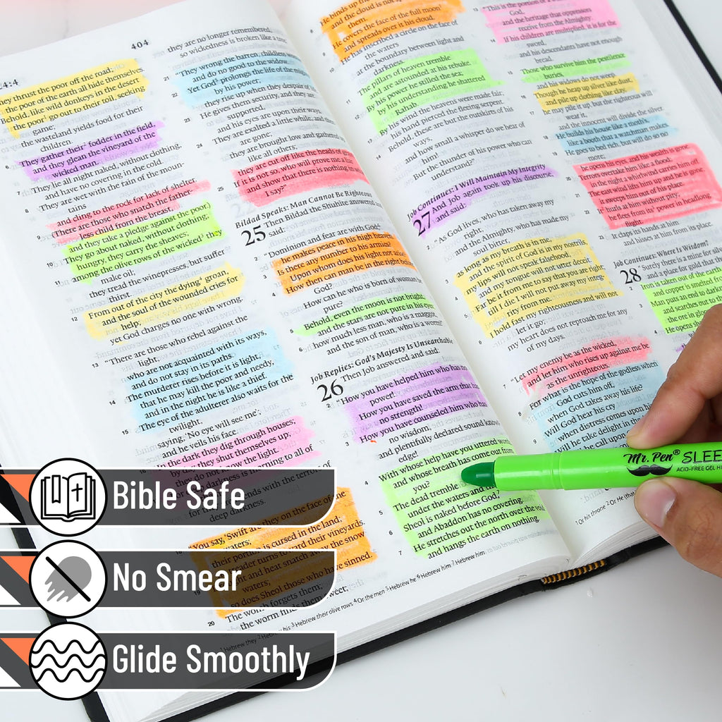 Mr. Pen- No Bleed Gel Highlighters, Vibrant Colors, 8 Pack