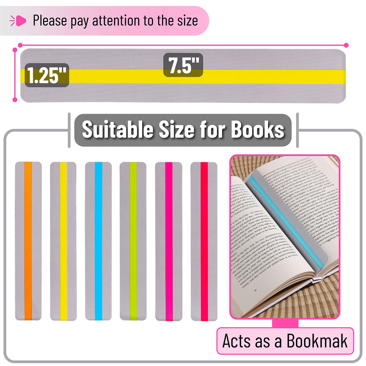 Mr. Pen- Guided Reading Strips, 18 Pack, Colorful, Bookmarks for Kids