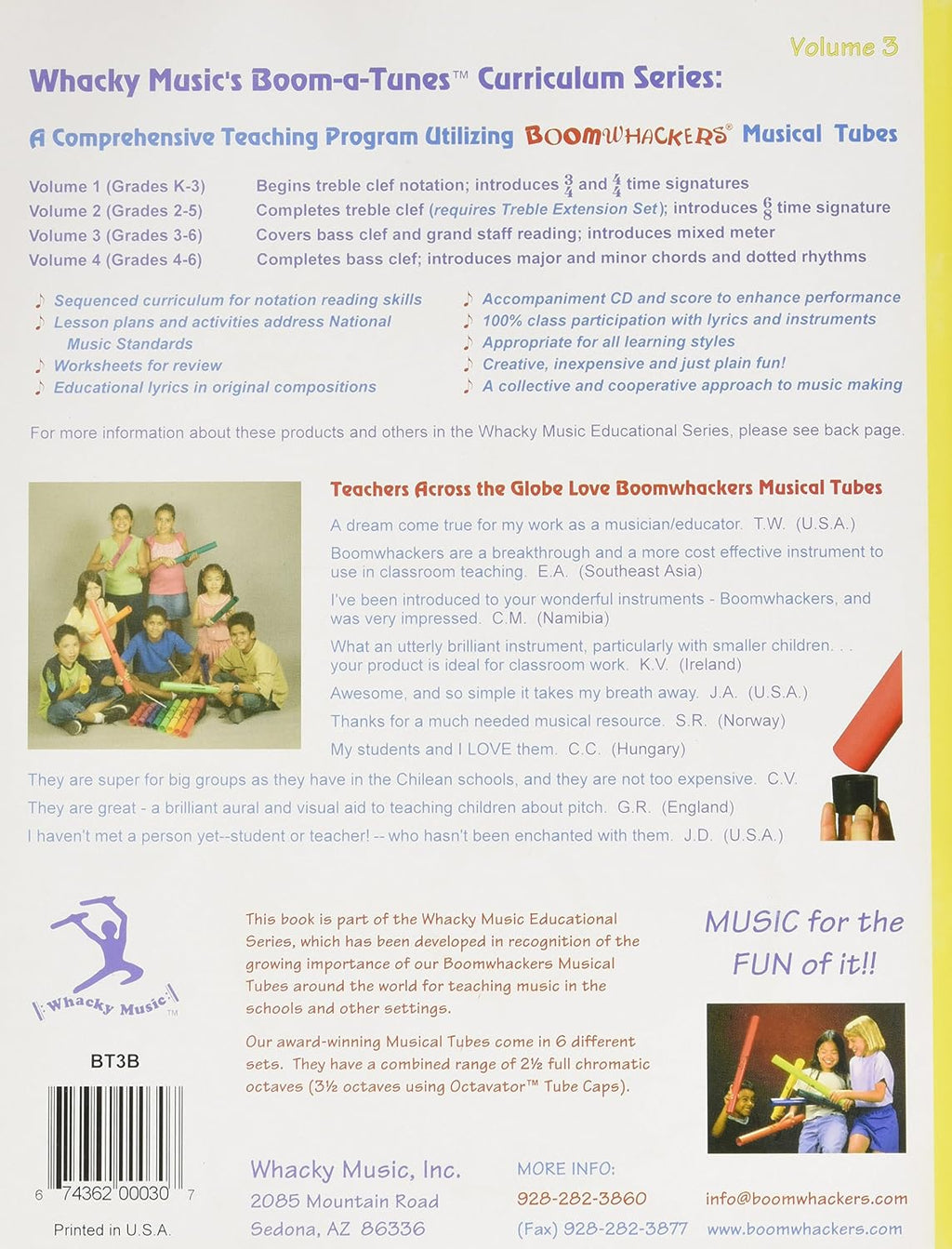 BOOMWHACKERS Boom-A-Tunes Curriculum Volume 3 (Book/CD)