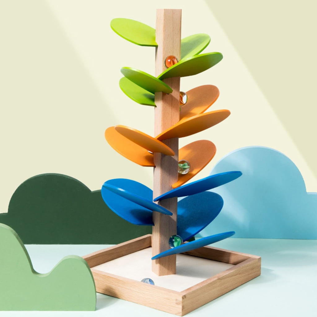 lanema Rainbow Music Tree Toy Wooden Ball Drop For Kids Educational Le