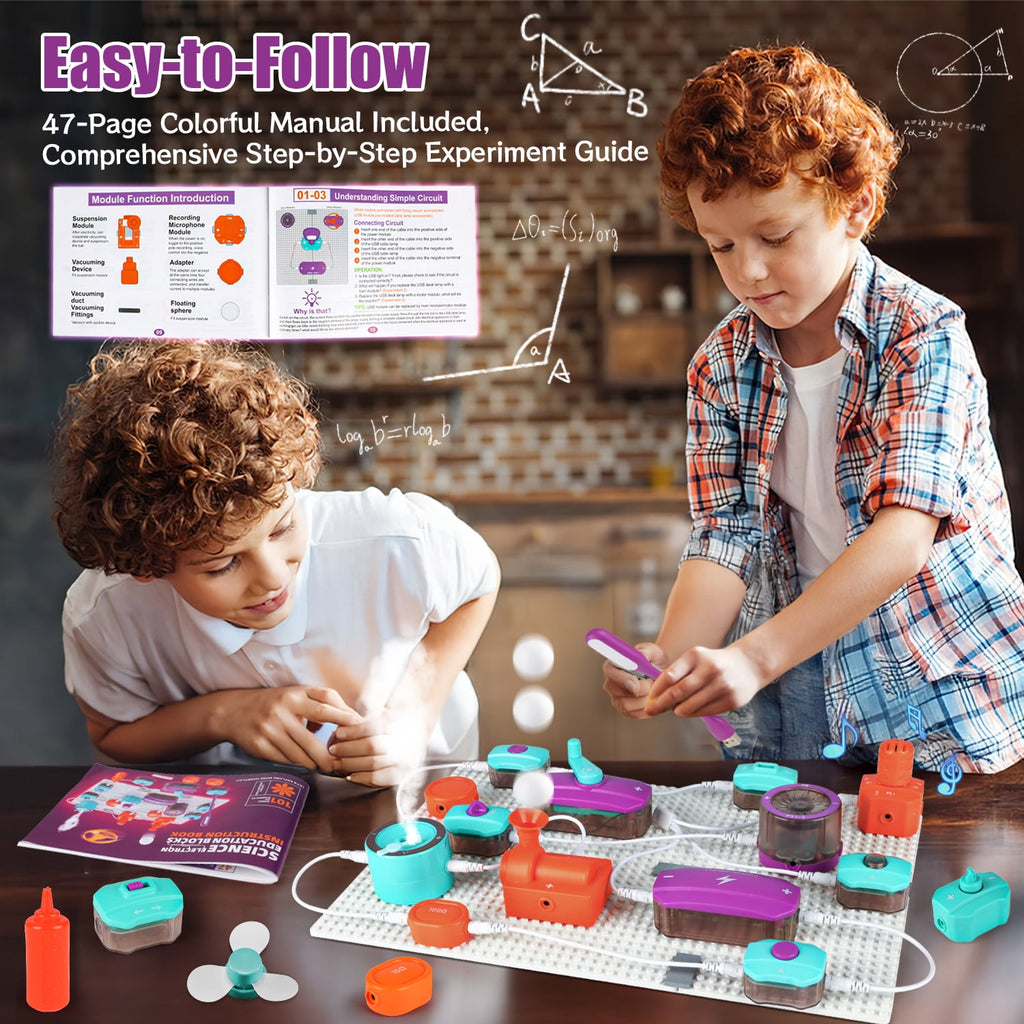 UUSUOO Circuit Board for Kids 8-12,45PCS DIY Electronics Exploration K
