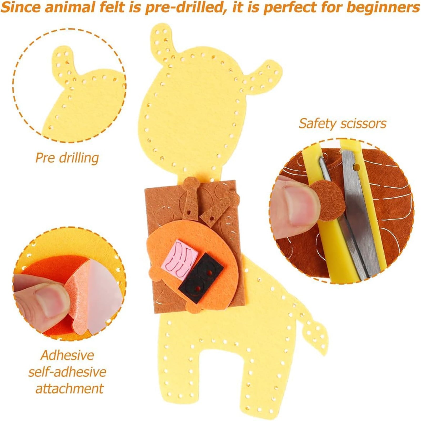 Arts Crafts DIY Toys Sewn Animal Craft Kit for Kids Educational Sewing