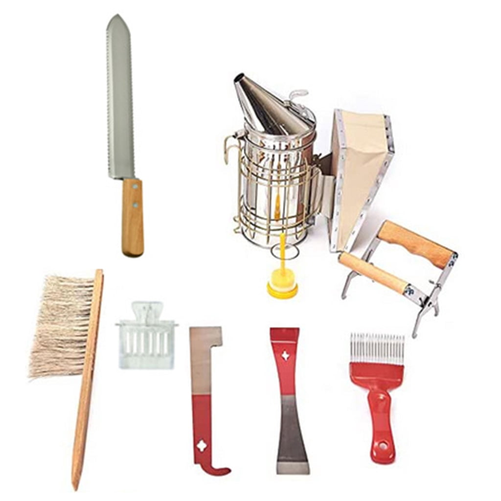 ZPAQI 9Pcs Beekeeping Supplies for Beekeeping Tools Set Bees Hives Smo