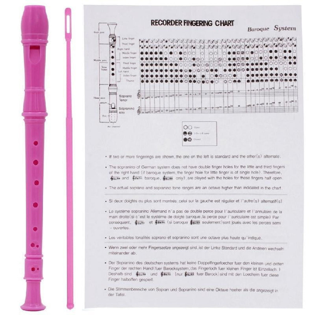 SIEYIO Treble Flute 8 Hole Soprano Recorder Clarinet with Cleaning Rod