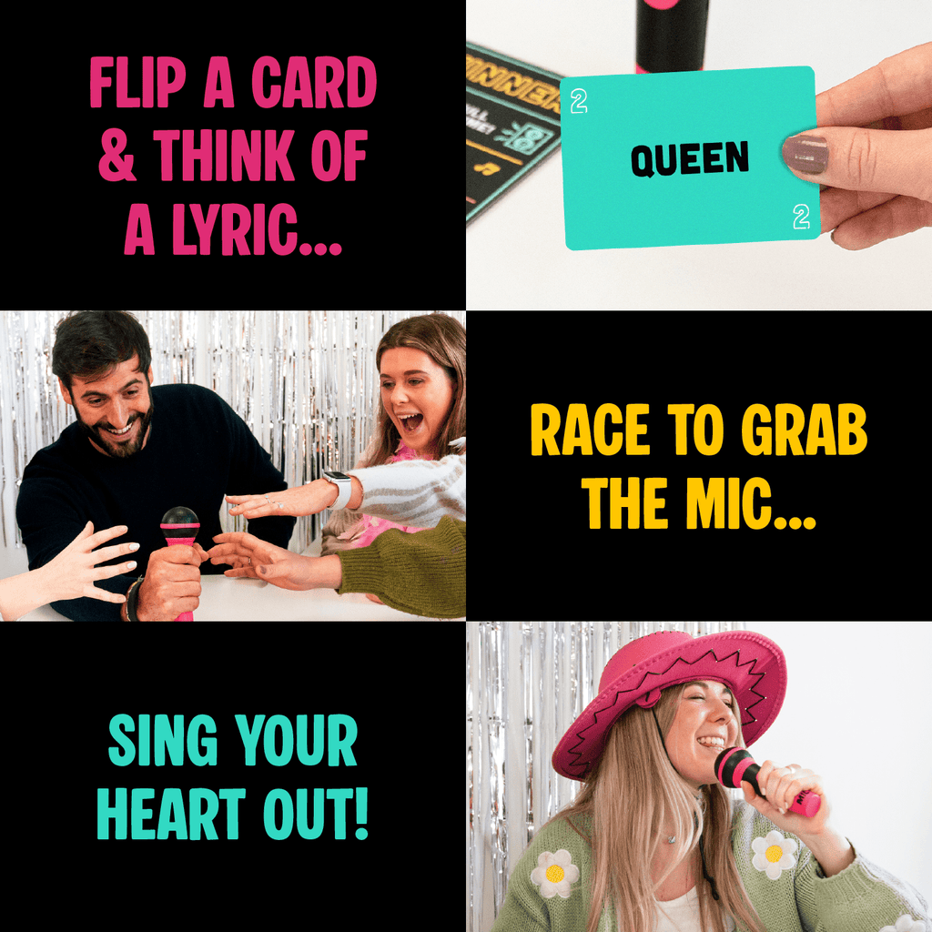 Lucky Egg Official Grab The Mic – Family Karaoke Board Game w/Foam M