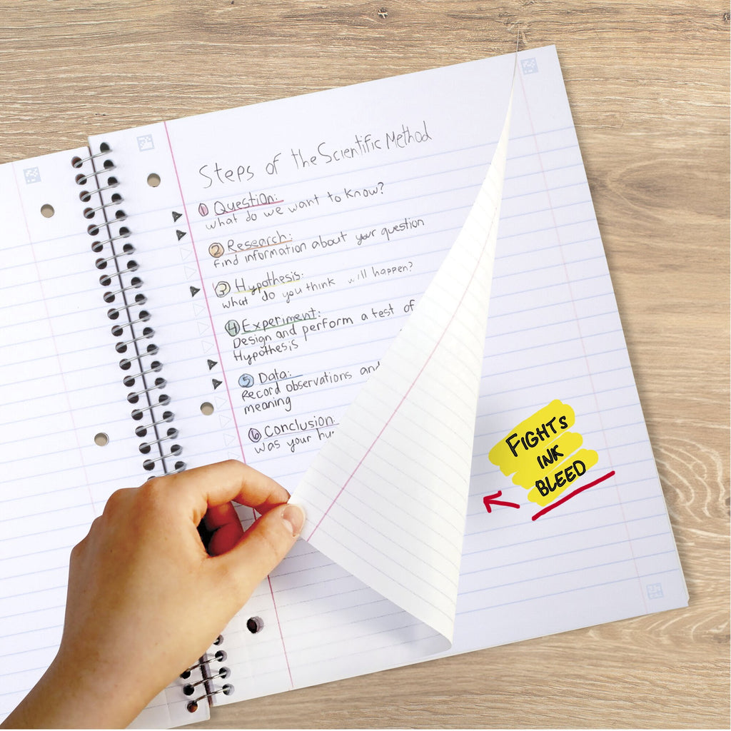 Five Star Spiral Notebook + Study App, 5 Subject, Wide Ruled, 8" x 10.