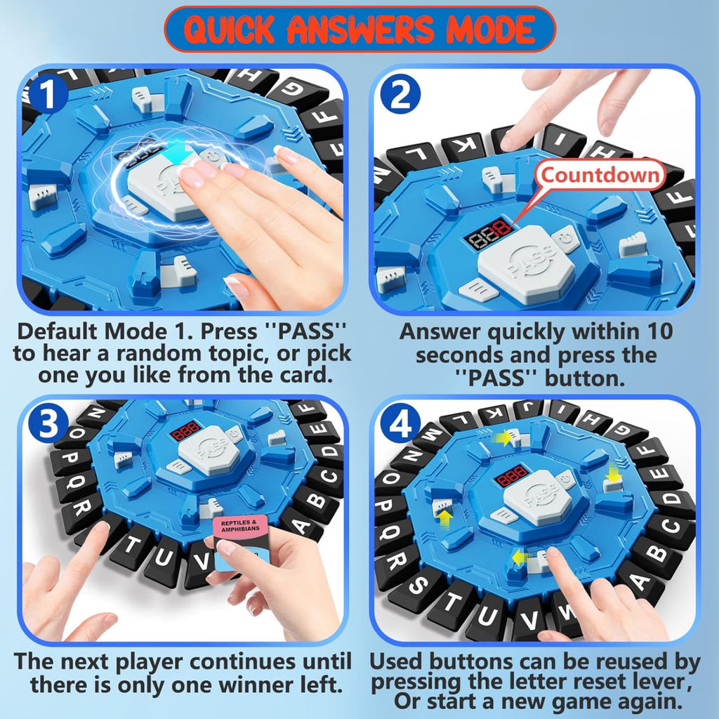 Word Game Family Board Game with Digital Display Timer and 2 Categorie