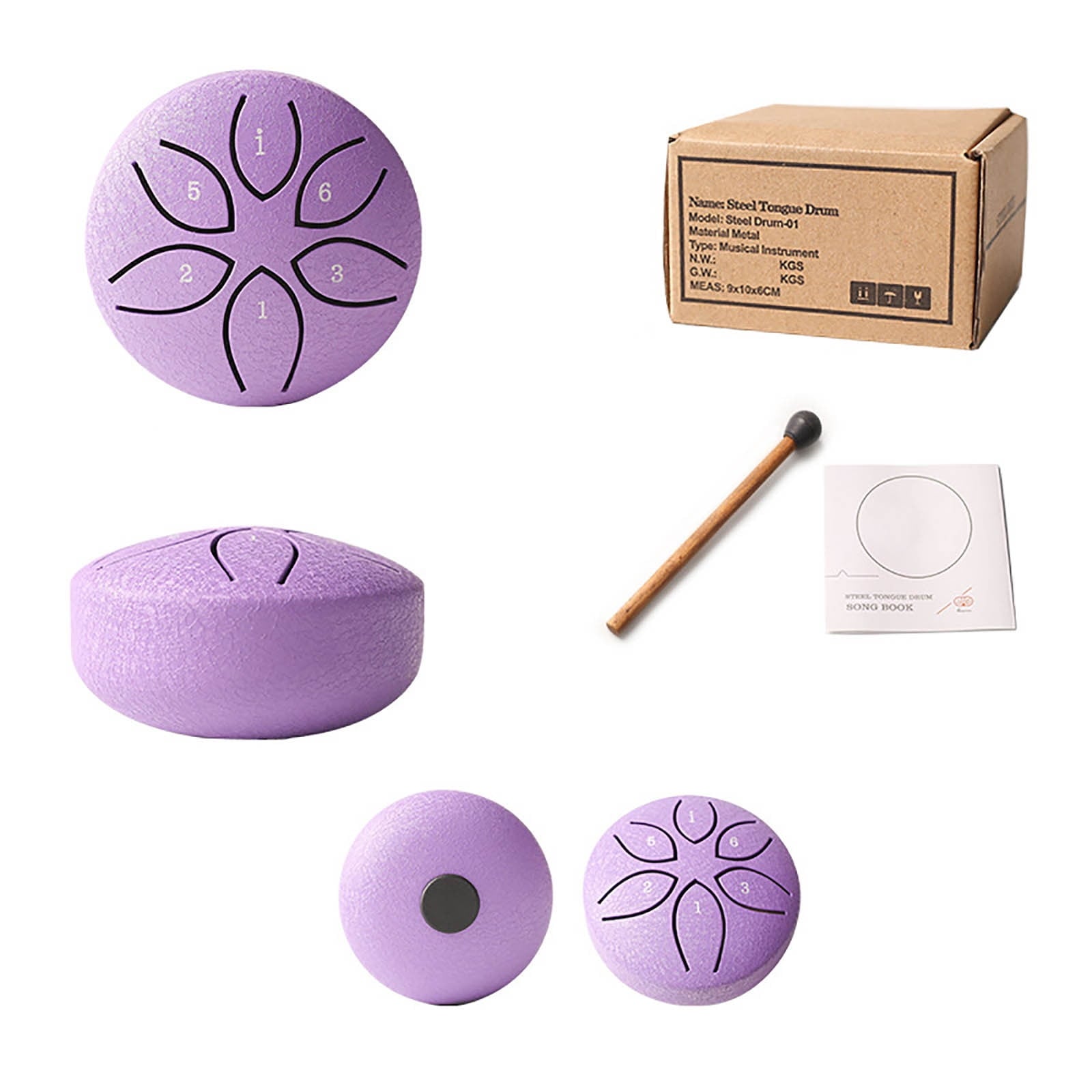 Qocolhg Outdoor Musical Rain Drums, 3 inch 6 Tone C Key Steel Tongue D