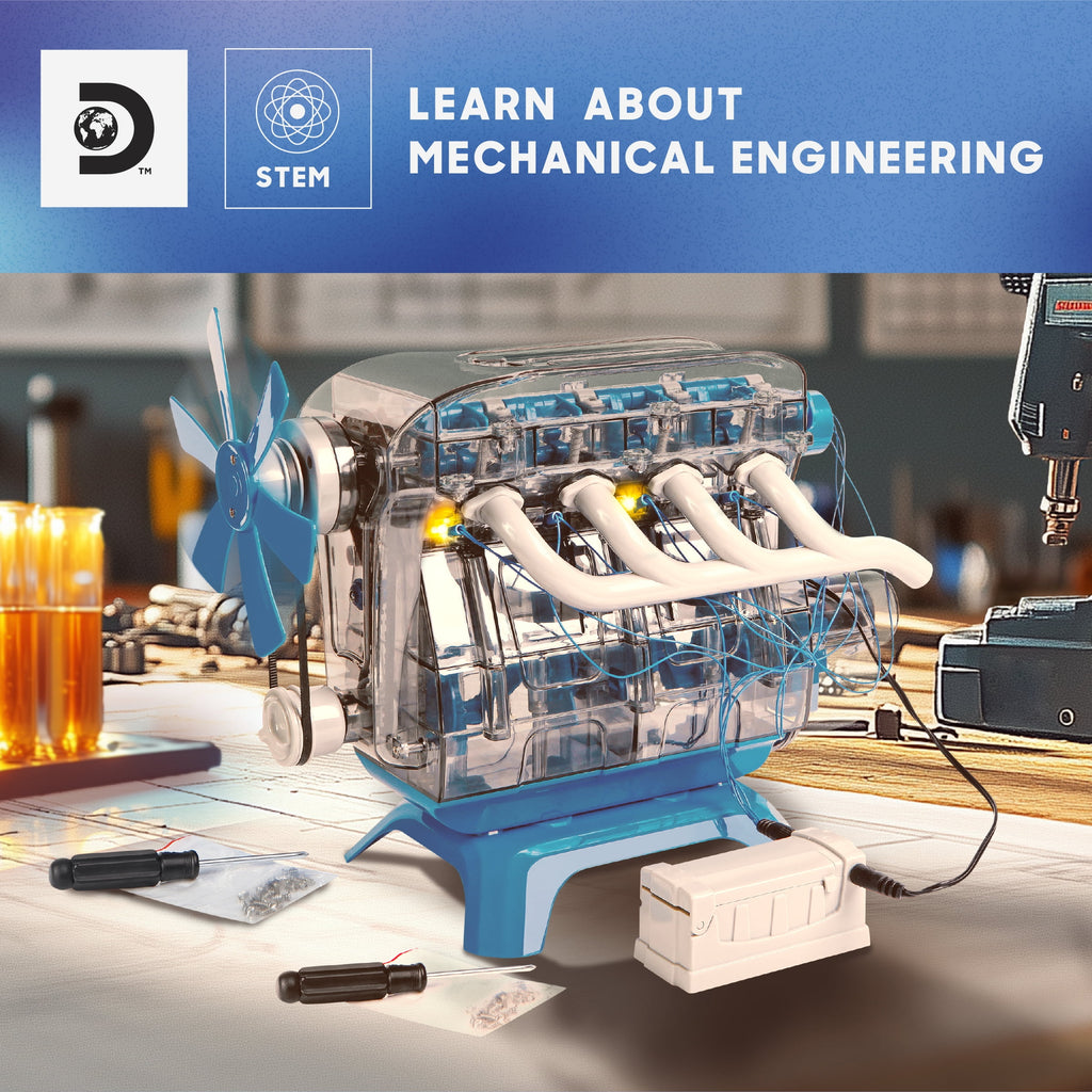 Discovery #Mindblown Model Engine Kit for Children, with Moving Motor