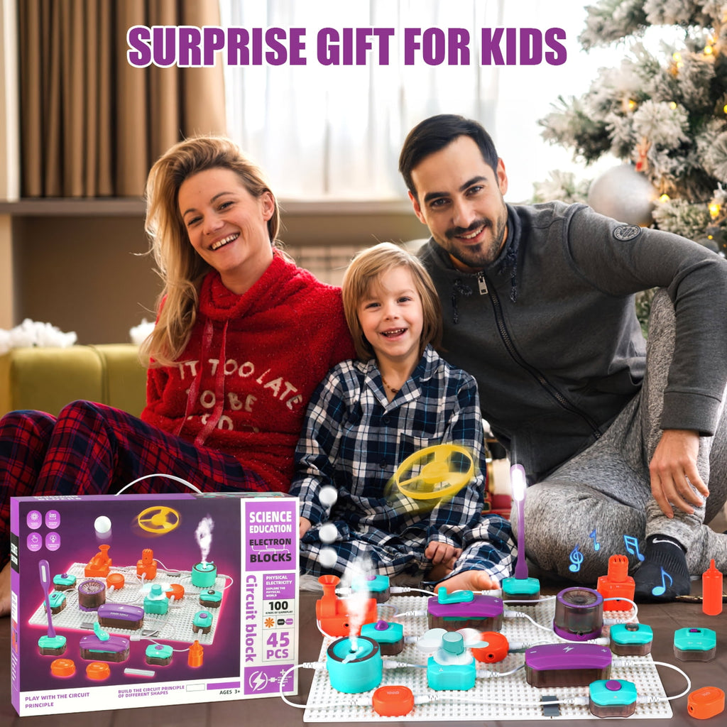UUSUOO Circuit Board for Kids 8-12,45PCS DIY Electronics Exploration K