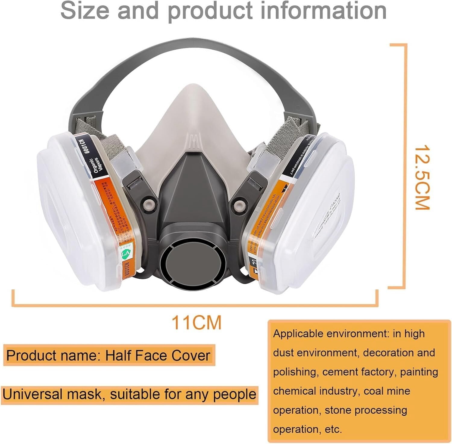 6200 Respirator Mask with Filters for Painting, Dust, Welding, Resin,