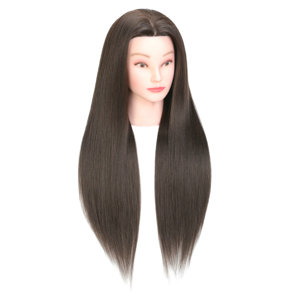 RYHAIR 30 inches Long 80% Human Hair Mannequin Head for Practice Braid