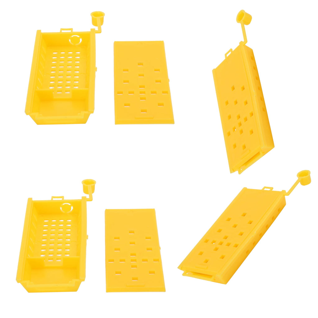 BOKYAN 20Pcs Queen Bee Cages, Yellow Plastic Beekeeping Transport Box