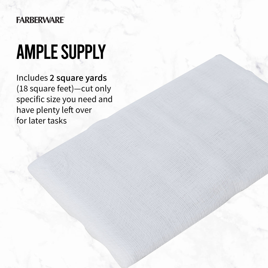 (3 pack) Farberware Cotton Canning Cheese Cloth 2 Square Yards White