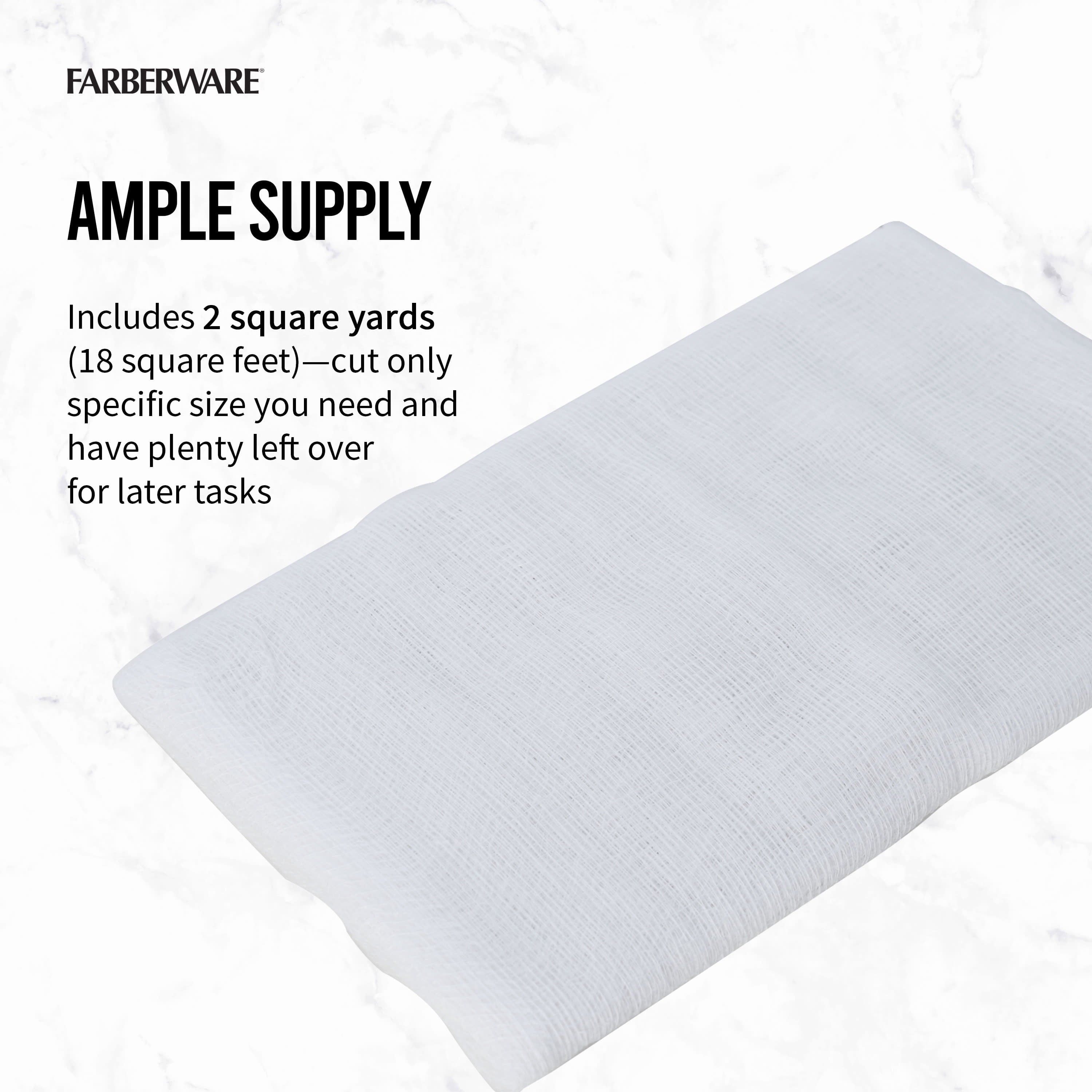 (3 pack) Farberware Cotton Canning Cheese Cloth 2 Square Yards White