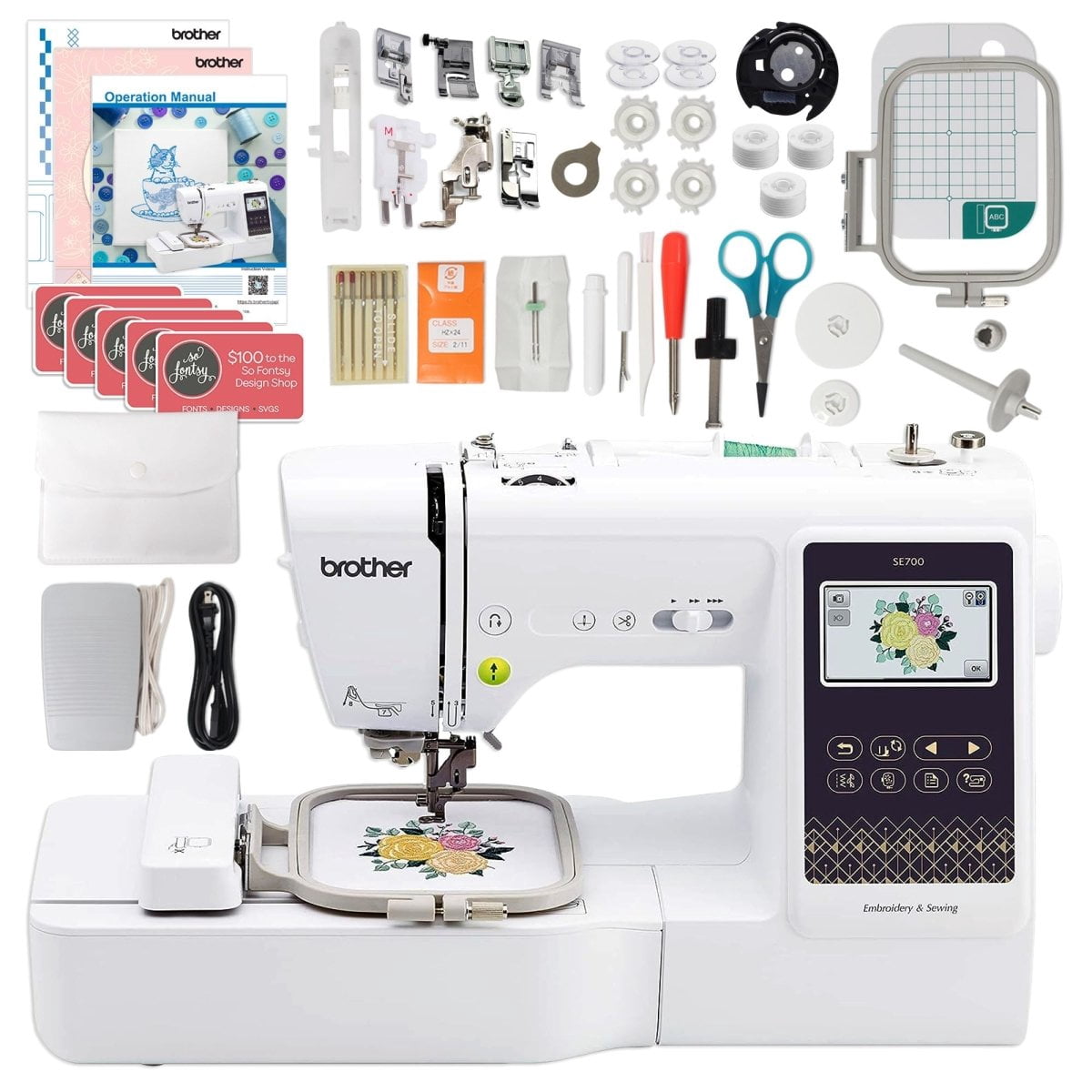 Brother SE700 Embroidery & Sewing Machine with Deluxe Hoop Bundle