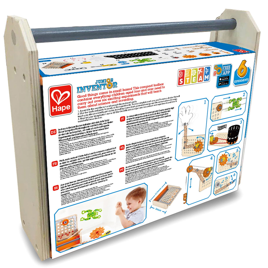 Hape: Junior Inventor: Science Experiment Toolbox - 32pc, Wooden Build
