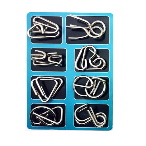 Brain Teaser Puzzles 16 Pcs Metal Wire Brain Puzzles Iq Logic Test Gam