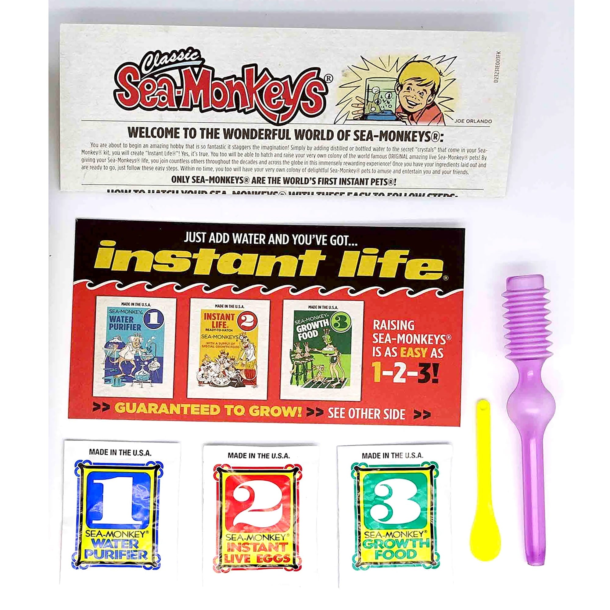 Sea-Monkeys: Retro Instant Life Kit - Tiny Brine Shrimp Growth Set, Wo