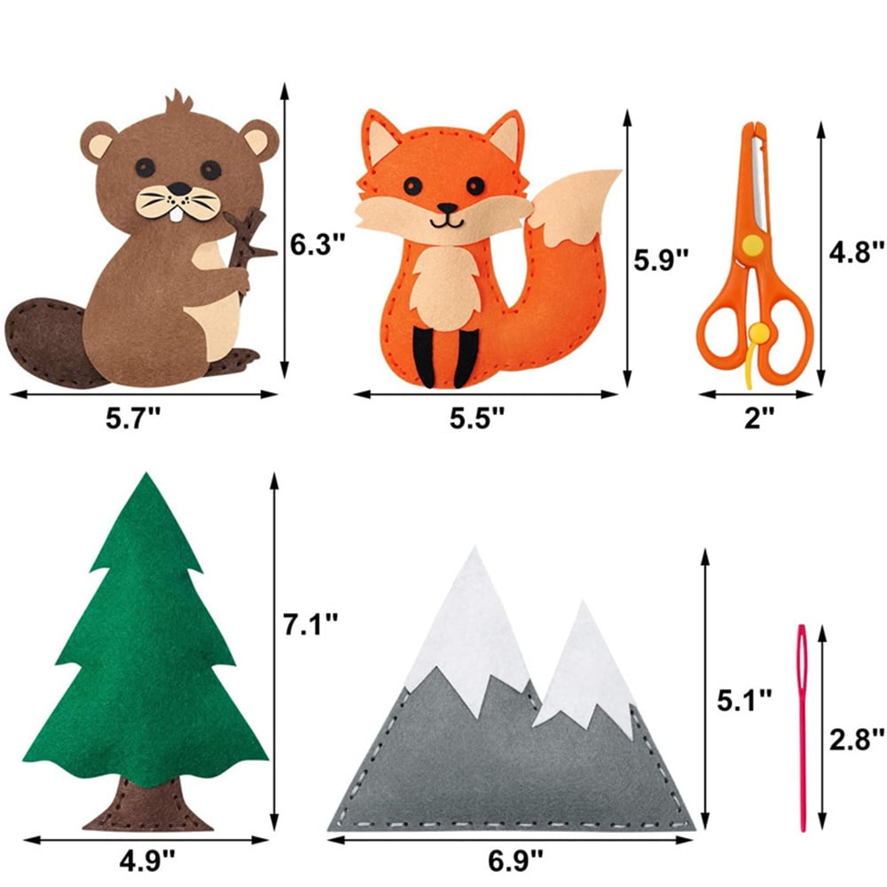 Jetcloudlive Kids Sewing Kit Woodland Animals Craft Kit - Make Your Ow
