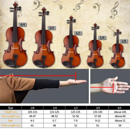 Canddidliike 1/2 Acoustic Violin Beginner Kits with Lightweight Case,