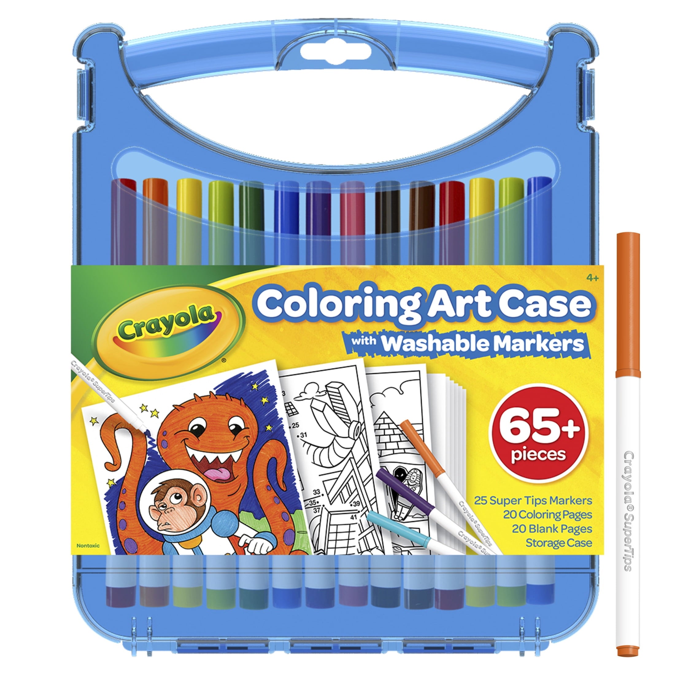 Crayola Create & Color Super Tips Marker Kit, 25 Ct with Storage, Back