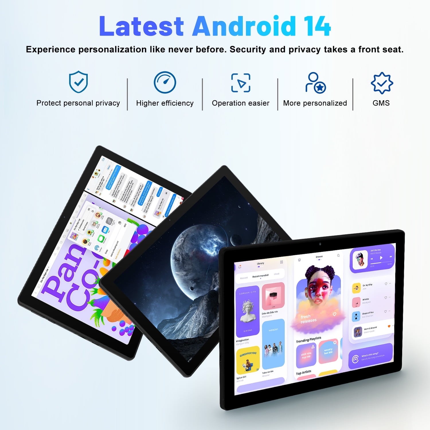 10.1 Inch Android 15 Tablet, Octa-Core Touch Screen Tablet, 10GB RAM+6