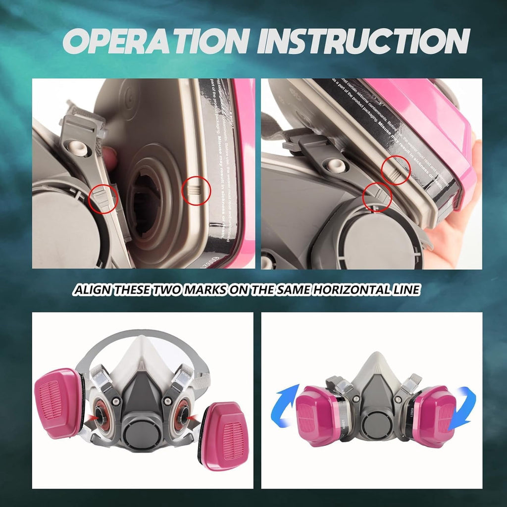 WAKYFLX Respirator Mask with 60921 Filters, Reusable Half Face Respira