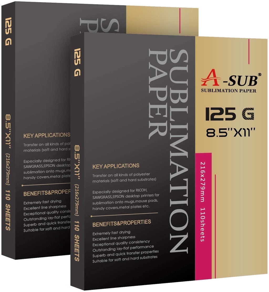 A-SUB Sublimation Paper 8.5x11 Inch 110 Sheets for Any Inkjet Printer