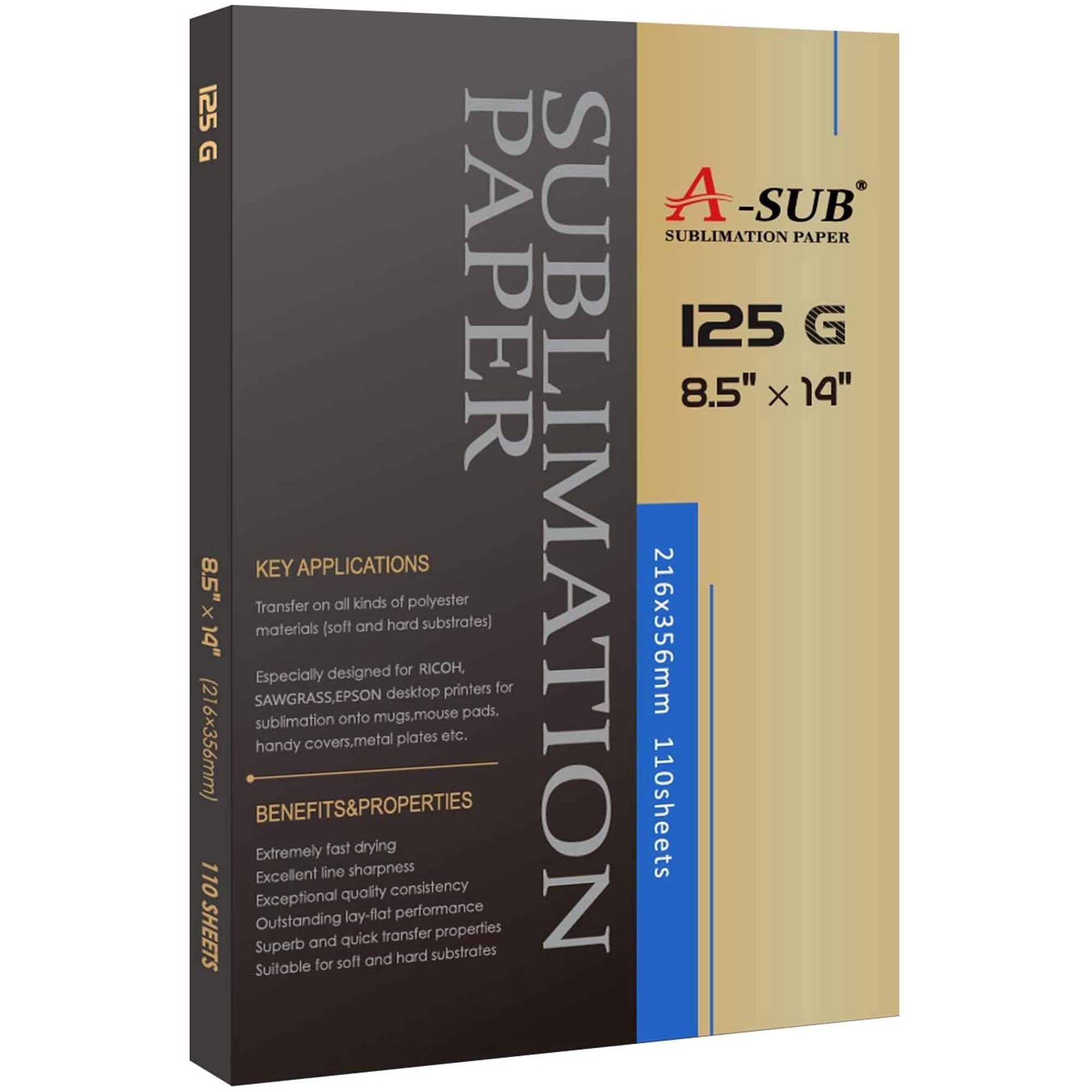A-SUB Sublimation Paper 8.5x11 Inch 110 Sheets for Any Inkjet Printer