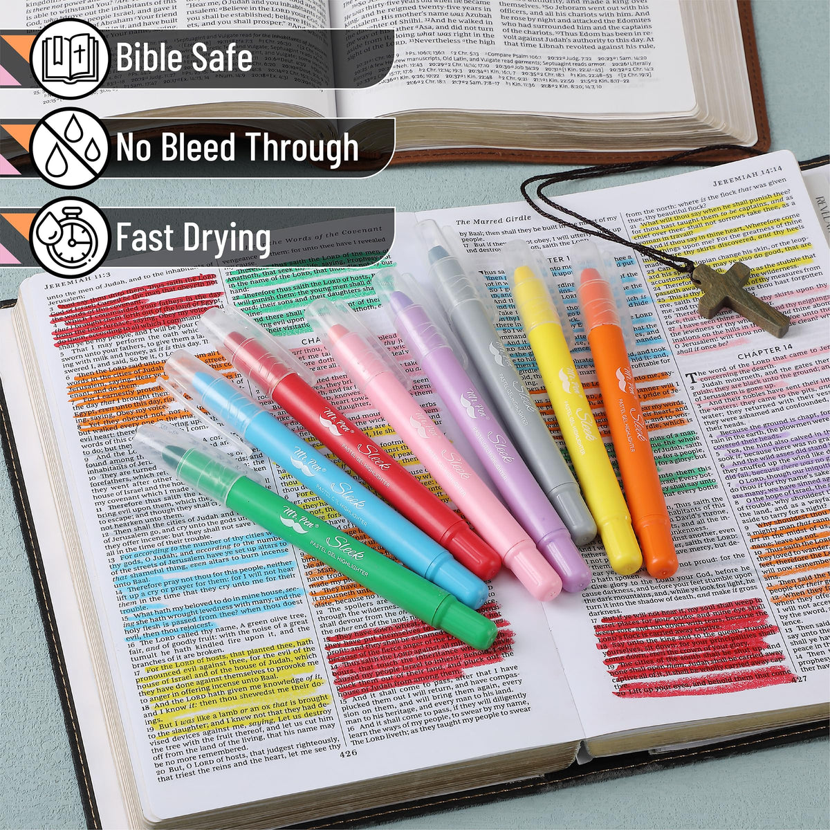 Mr. Pen- No Bleed Gel Highlighters, Vibrant Colors, 8 Pack
